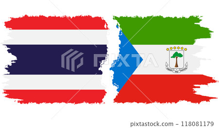 Equatorial Guinea and Thailand grunge flags connection vector Equatorial Guinea and Thailand grunge flags connection vector 118081179