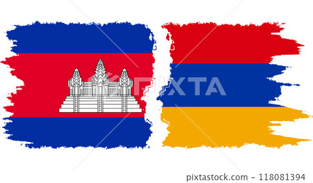 Armenia and Cambodia grunge flags connection vector Armenia and Cambodia grunge flags connection vector 118081394