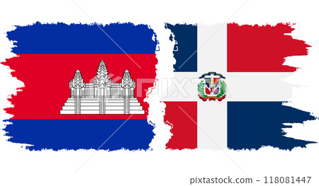 Dominican Republic and Cambodia grunge flags connection vector Dominican Republic and Cambodia grunge flags connection vector 118081447