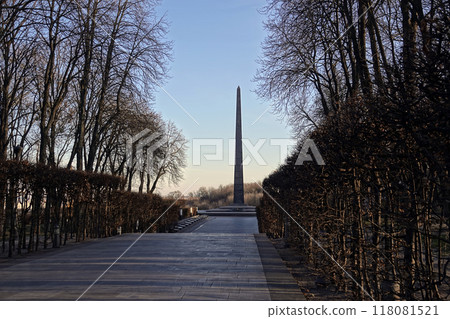 Kiev, Ukraine November 22, 2019: Monument to the victory over fascism in the Glory Park in Kiev Kiev, Ukraine November 22, 2019: Monument to the victory over fascism in the Glory Park in Kiev 118081521