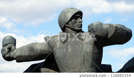 Kiev, Ukraine April 27, 2020: The Soldiers Monument dedicated to the victory in the Second World War 1941-1945 in Kiev 118081554