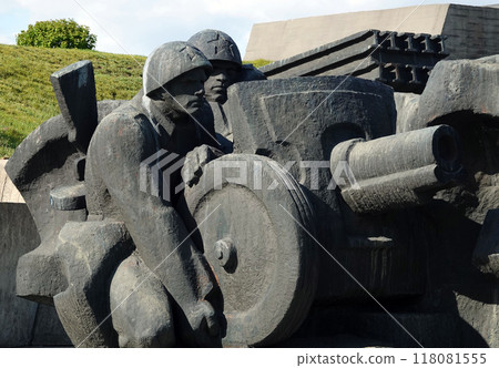 Kiev, Ukraine April 27, 2020: The Soldiers Monument dedicated to the victory in the Second World War 1941-1945 in Kiev 118081555