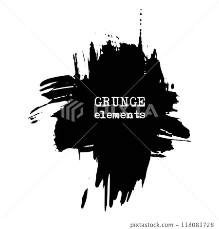 vector splats splashes and blobs of black ink paint in different shapes drips 118081728