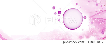 Vector pink coral banner. Hand drawn abstract paint brush stroke. 118081817