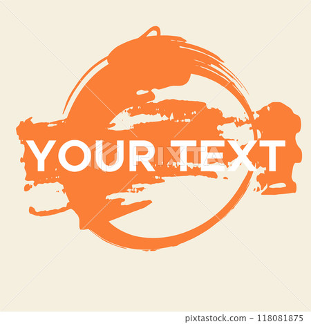 Vector Round Shape on White. Orange Circle Stamp. Icon, Logo, Banner Design. 118081875