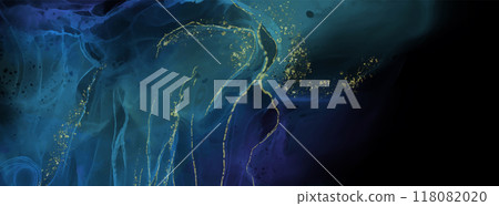 Elegant banner template design with color paint. 118082020