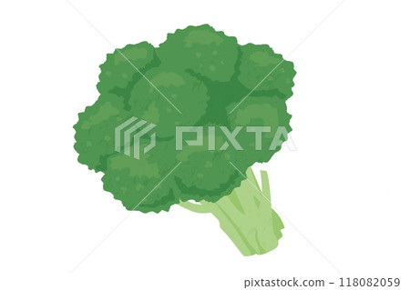 綠花椰菜手繪風格插畫 118082059