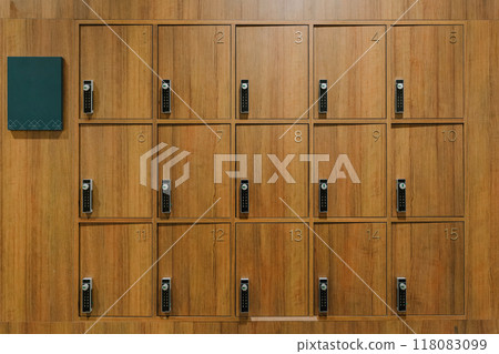 Wooden numbered lockers 118083099