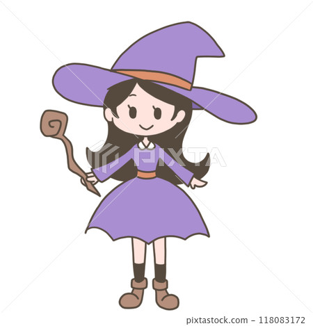 可愛的女巫插畫 可愛的女巫插畫 118083172
