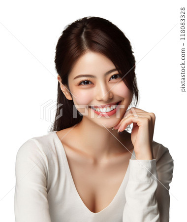 Beautiful woman with teeth 118083328