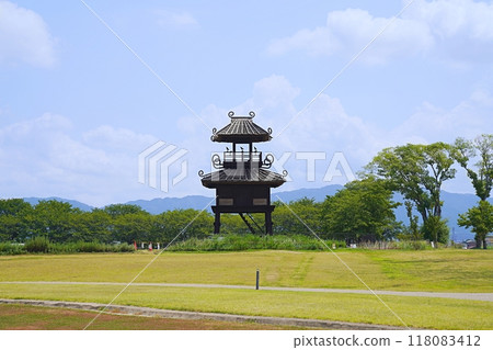 Nara, Tawara Town, Karako-Kagi Ruins (Reconstructed Tower, Front) (Summer) 118083412
