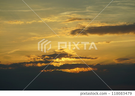 sunset seen through clouds sunset seen through clouds 118083479