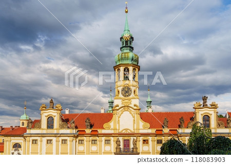 Spectacular historic European city architecture with a clock tower Spectacular historic European city architecture with a clock tower 118083903