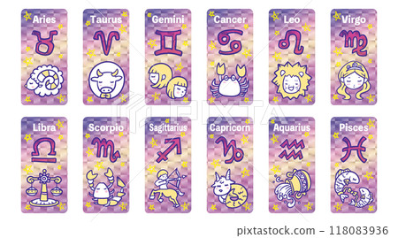 12 constellations hand-drawn marks and cute illustrations_04 12 constellations hand-drawn marks and cute illustrations_04 118083936