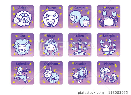 12星座可愛插畫_03 118083955