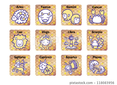 12星座可愛插畫_04 118083956