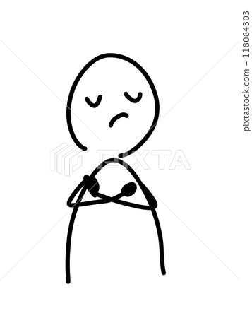 一個人看著別處的鬆散插圖 一個人看著別處的鬆散插圖 118084303