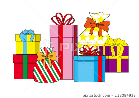 Illustration material of a mountain of presents Illustration material of a mountain of presents 118084932