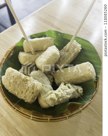 Crispy deep fried tofu Thai street food Crispy deep fried tofu Thai street food 118085260