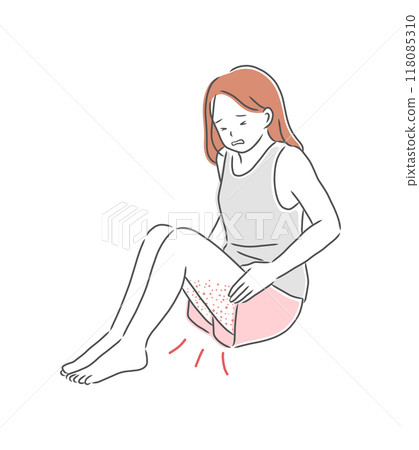 腳部皮膚粗糙的女人插畫素材 118085310