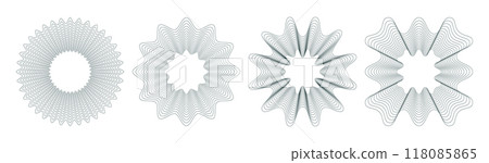Spirographs in various forms. Vector spirograph pattern frame Spirographs in various forms. Vector spirograph pattern frame 118085865