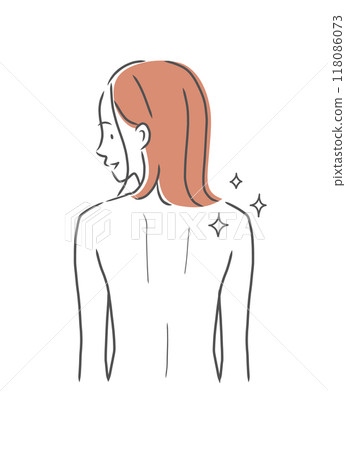 Illustration material of a woman with a beautiful back Illustration material of a woman with a beautiful back 118086073