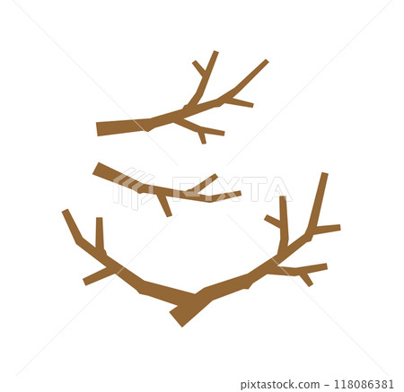 樹枝插畫素材集，簡單的樹枝零件 118086381