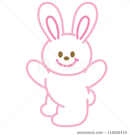 Pink outlines of bunny for kid colouring book, painting, art, happy easter, animal, pet shop, vet, stickers, cartoon character, comic, mascot, plush toy, rabbit doll, cute patch, shirt print, brooch Pink outlines of bunny for kid colouring book, painting, art, happy easter, animal, pet shop, vet, stickers, cartoon character, comic, mascot, plush toy, rabbit doll, cute patch, shirt print, brooch 118086519