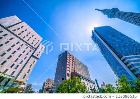 日本東京城市景觀:東京晴空塔、陽光、飯店等景觀= 9 月 6 日 日本東京城市景觀:東京晴空塔、陽光、飯店等景觀= 9 月 6 日 118086536
