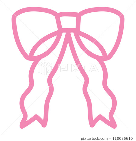 Illustration of ribbon pink outlines for kid colouring book, painting, art, decorations, sticker, girly elements, cute patches, shirt print, brooch, sign, symbol, tattoo, label, fashion, accessory Illustration of ribbon pink outlines for kid colouring book, painting, art, decorations, sticker, girly elements, cute patches, shirt print, brooch, sign, symbol, tattoo, label, fashion, accessory 118086610