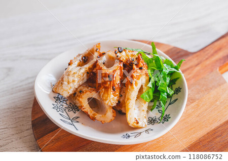 Chikuwa with sesame seeds 118086752