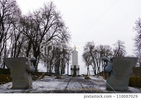 Kiev, Ukraine November 22, 2019: Monument of the famine-genocide of 1932-1933 in Ukraine in Kiev 118087029