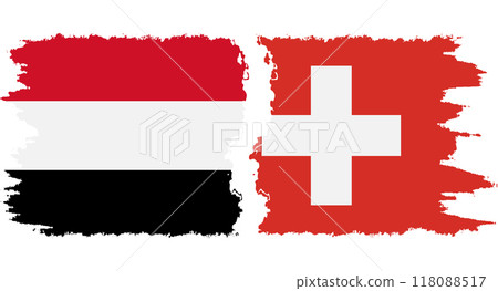 Switzerland and Yemen grunge flags connection vector Switzerland and Yemen grunge flags connection vector 118088517