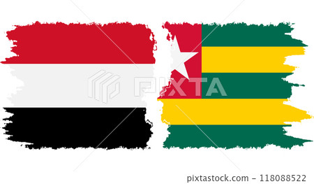 Togolese Republic and Yemen grunge flags connection vector Togolese Republic and Yemen grunge flags connection vector 118088522
