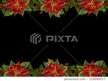 Christmas poinsettia frame Christmas poinsettia frame 118088857