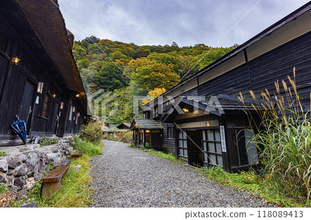 Autumn foliage at Nyuto Onsen in Akita Prefecture 118089413