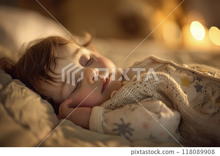 newborn baby sleep. boy infant sleep lies in child bed. happy family birthday closeup baby lifestyle concept. cute baby close up sleeping in bed at home newborn baby sleep. boy infant sleep lies in child bed. happy family birthday closeup baby lifestyle concept. cute baby close up sleeping in bed at home 118089908