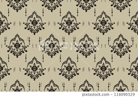 Ikat tribal Indian seamless pattern. Ethnic Aztec fabric carpet mandala ornament native boho chevron textile.Geometric African American oriental traditional vector illustrations. Embroidery style. Ikat tribal Indian seamless pattern. Ethnic Aztec fabric carpet mandala ornament native boho chevron textile.Geometric African American oriental traditional vector illustrations. Embroidery style. 118090329