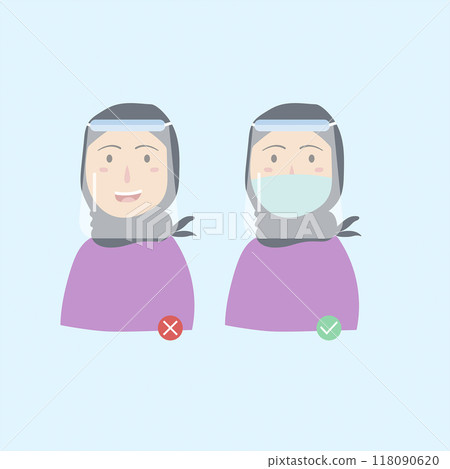 new normal face shield illustration new normal face shield illustration 118090620