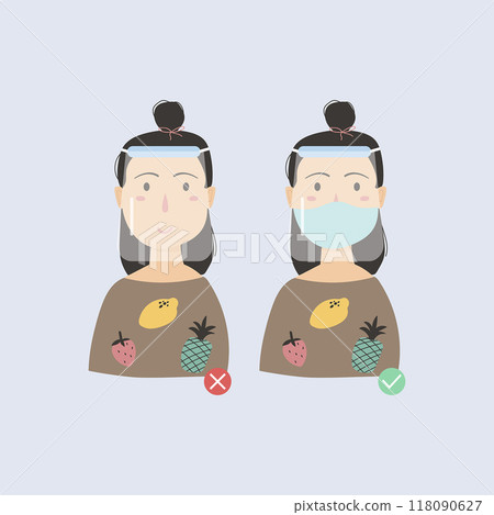 woman wear medical face woman wear medical face 118090627