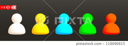 Realistic 3d user icons. Human person symbols Realistic 3d user icons. Human person symbols 118090815