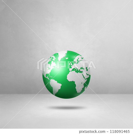 World globe, green earth map, isolated on white. Square background World globe, green earth map, isolated on white. Square background 118091465