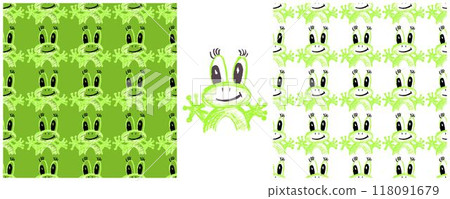 Children's drawings with wax crayons. Set Print 118091679