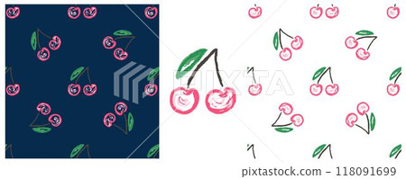 Children's drawings with wax crayons. Set Print 118091699