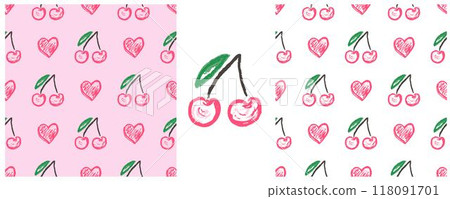Children's drawings with wax crayons. Set Print Children's drawings with wax crayons. Set Print 118091701