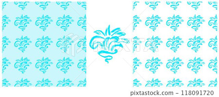 Children's drawings with wax crayons. Set Print Children's drawings with wax crayons. Set Print 118091720