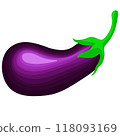 Isolated object-60. Eggplant isolated on white background. 118093169