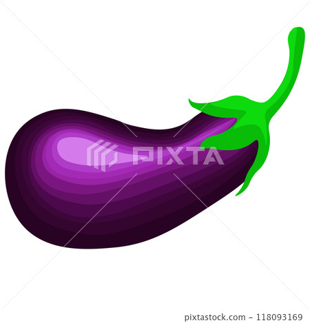 Isolated object-60. Eggplant isolated on white background. 118093169