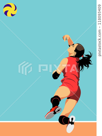 女排運動員跳躍接球3 女排運動員跳躍接球3 118093409