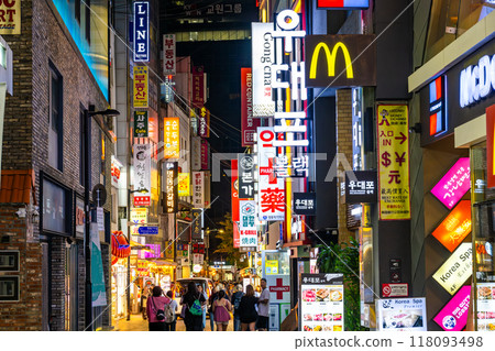 韓國首爾明洞夜景 118093498